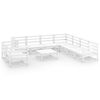 vidaXL 10 Piece Garden Lounge Set White Solid Pinewood
