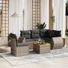 vidaXL 6 Piece Garden Sofa Set with Cushions Grey Poly Rattan