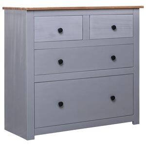 vidaXL Sideboard | Grey and natural wood | Solid pine wood | Medium | Storage