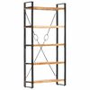 vidaXL Bookcase | Natural wood and black | Solid Acacia wood and steel