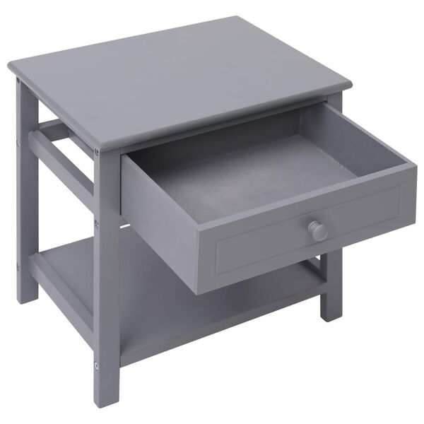 vidaXL Nightstands 2 pcs Grey 40x29x42 cm Paulownia Wood