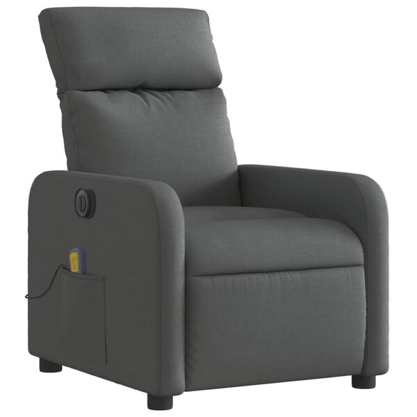 vidaXL Electric Massage Recliner Chair Dark Grey Fabric