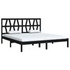 vidaXL Bed Frame without Mattress Black Solid Wood Super King