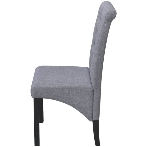 vidaXL Dining Chairs 6 pcs Light Grey Fabric