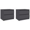 vidaXL Bed Cabinets 2 pcs Grey 50x39x43.5 cm Engineered Wood
