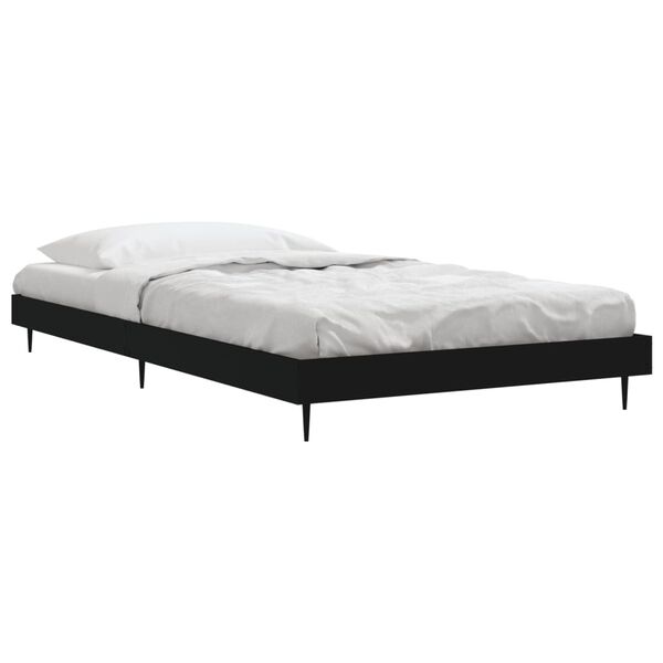 vidaXL Bed Frame without Mattress Black 90x190 cm Single Engineered Wood