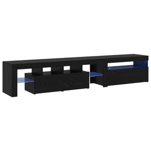 vidaXL TV Cabinet 2 pcs Black Oak 215 x 36.5 x 40 cm Engineered Wood