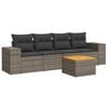 vidaXL 5 Piece Garden Sofa Set with Cushions Grey Poly Rattan