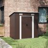 vidaXL Garden Storage Shed Brown 194x121x181 cm Steel