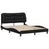 vidaXL Bed Frame without Mattress "Hvar" Black and White 137x190 cm Double Faux Leather