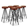 vidaXL Bar Set 7 Pieces Solid Wood Acacia. Genuine Leather & Canvas