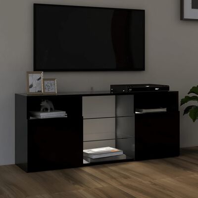 vidaXL TV Cabinet with LED Lights Black 120x30x50 cm