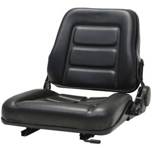 vidaXL Tractor Seat | Black | PVC and Steel | Medium | Forklift Seat
