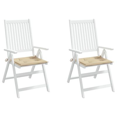vidaXL Garden Chair Cushions 2 pcs Beige 40x40x3 cm Oxford Fabric