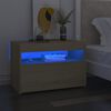 vidaXL Bedside Cabinet & LED Lights 2 pcs Sonoma Oak 60x35x40 cm