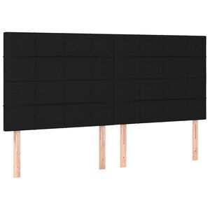 vidaXL Headboard Black 160x5x118/128 cm Fabric