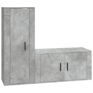 vidaXL 2 Piece TV Cabinet Set Concrete Grey Engineered Wood