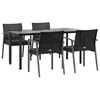 vidaXL 5 Piece Garden Dining Set with Cushions Poly Rattan and Steel