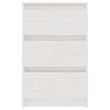 vidaXL Bedside Cabinet White 40x29.5x64 cm Solid Pine Wood