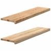 vidaXL Stair Treads 2 pcs Untreated 100x30x2 cm Solid Wood Oak
