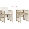 vidaXL 13 Piece Garden Dining Set with Cushions Beige Poly Rattan
