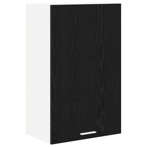vidaXL Hanging Cabinet with Door Black Oak and White 50 x 31 x 80 cm
