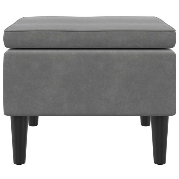 vidaXL Stool with Wooden Legs Dark Grey Velvet