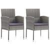 vidaXL 3 Piece Garden Dining Set Poly Rattan Anthracite