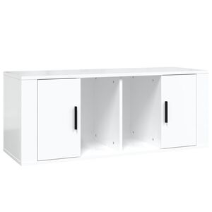 vidaXL TV Cabinet High Gloss White 100x35x40 cm Engineered Wood