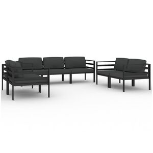 vidaXL 7 Piece Garden Lounge Set with Cushions Aluminium Anthracite