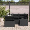 vidaXL Garden Sofa Set with Cushion 5 pcs Black Poly rattan