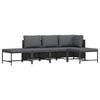 vidaXL 5 Piece Garden Sofa Set with Cushions Grey Poly Rattan