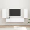 vidaXL TV Wall Cabinet Set Wall-mounted 4 pcs White Engineered Wood