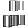 vidaXL Dog Gate with Door Foldable 12 Panels Black 600 cm Poplar Wood