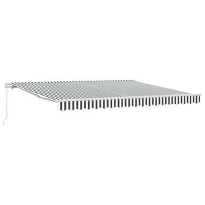 vidaXL Manual Retractable Awning Anthracite&White 400x300 cm