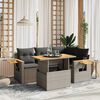 vidaXL 5 Piece Garden Sofa Set with Cushions Grey Poly Rattan