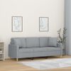 vidaXL 3-Seater Sofa with Throw Pillows Light Grey 180 cm Fabric