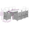 vidaXL 9 Piece Garden Dining Set with Cushions Grey Poly Rattan