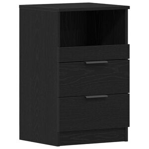 vidaXL Bedside Cabinet Black Oak 40 x 36 x 65 cm Engineered Wood