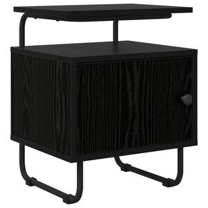 vidaXL Bedside Cabinet Black Oak 40 x 36.5 x 50 cm Engineered Wood