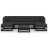 vidaXL 7 Piece Garden Lounge Set with Cushions Black Solid Pinewood