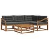 vidaXL Outdoor Sofa Set with Cushion 5 pcs Natural and Anthracite