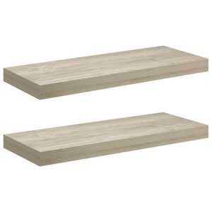 vidaXL Floating Wall Shelves 2 pcs Oak 60x23.5x3.8 cm MDF