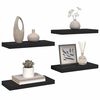 vidaXL Floating Wall Shelves 4 pcs Black 50x23x3.8 cm MDF