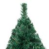 vidaXL Artificial Pre-lit Christmas Tree with Ball Set Green 210 cm PVC