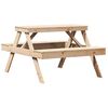 vidaXL Picnic Table 105x134x75 cm Solid Wood Pine