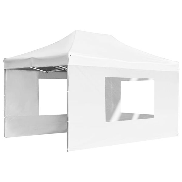 vidaXL Professional Folding Party Tent with Walls Aluminium 4.5x3 m White