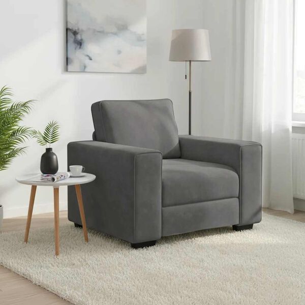 vidaXL Sofa Chair Dark Grey 100x77x82 cm Velvet