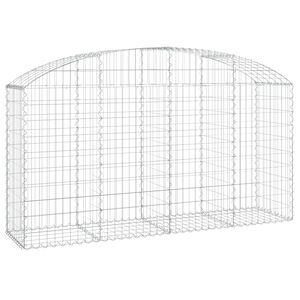 vidaXL Arched Gabion Basket 200x50x100/120 cm Galvanised Iron