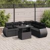vidaXL 7 Piece Garden Sofa Set with Cushions Black Poly Rattan